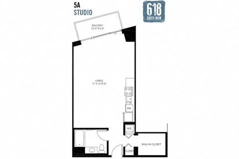 Studio 706 sq. ft.